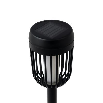 Lámpara solar LED FLAME LED/1,2V 100 mAh 1800K 37 cm IP44 negra