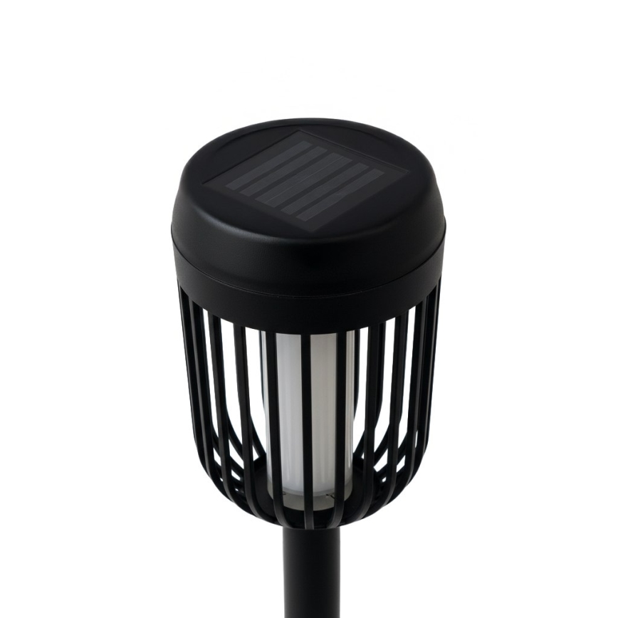 Lámpara solar LED FLAME LED/1,2V 100 mAh 1800K 37 cm IP44 negra