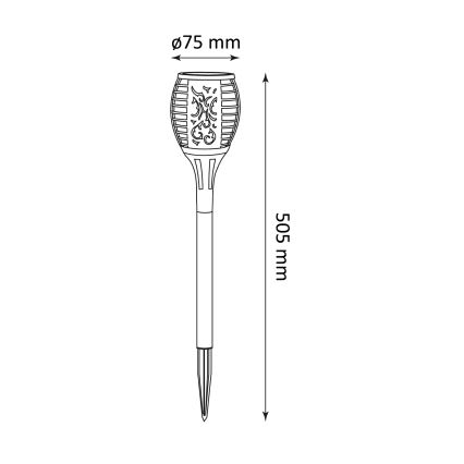 Lámpara solar LED FUEGO LED/1,2V 200 mAh IP44