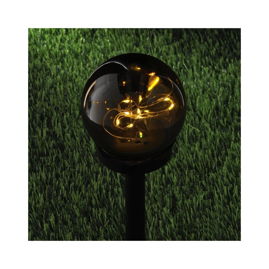 Lámpara solar LED GLEAM LED/1,2V 3000K IP44 40 mAh ahumado/negro