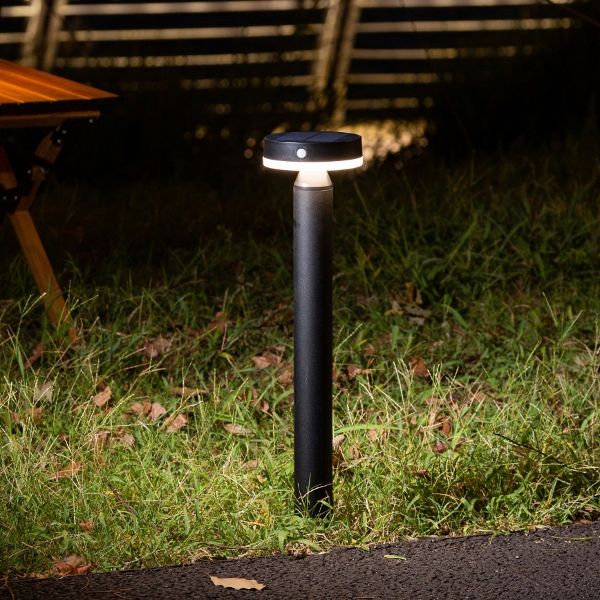 Lámpara solar LED con sensor GWINEA LED/4,5W/3,7V 2000 mAh 50 cm IP44 negra