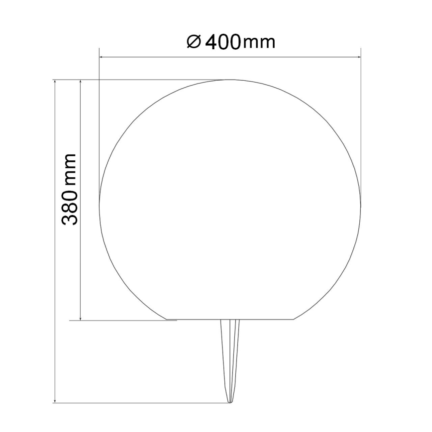Lámpara solar LED KULA, 3,7 V, 3000/4000/6500 K, diámetro 40 cm, 2000 mAh, IP65, blanco