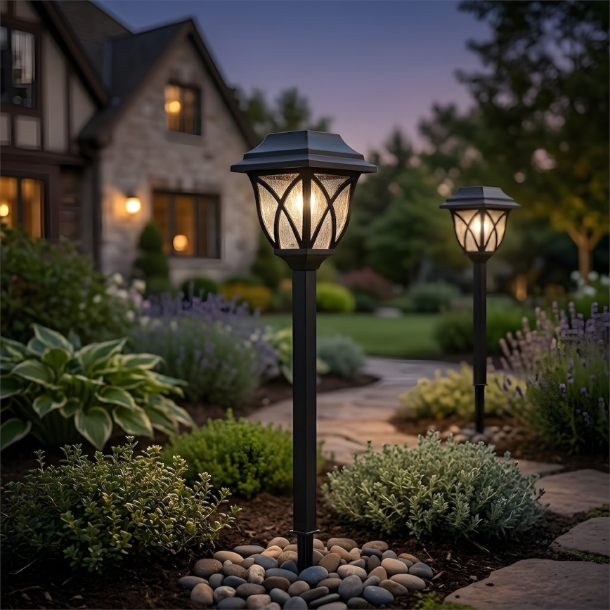 Lámpara solar LED LAWN LED/1,2V 100 mAh 3000K 44 cm IP44 negra