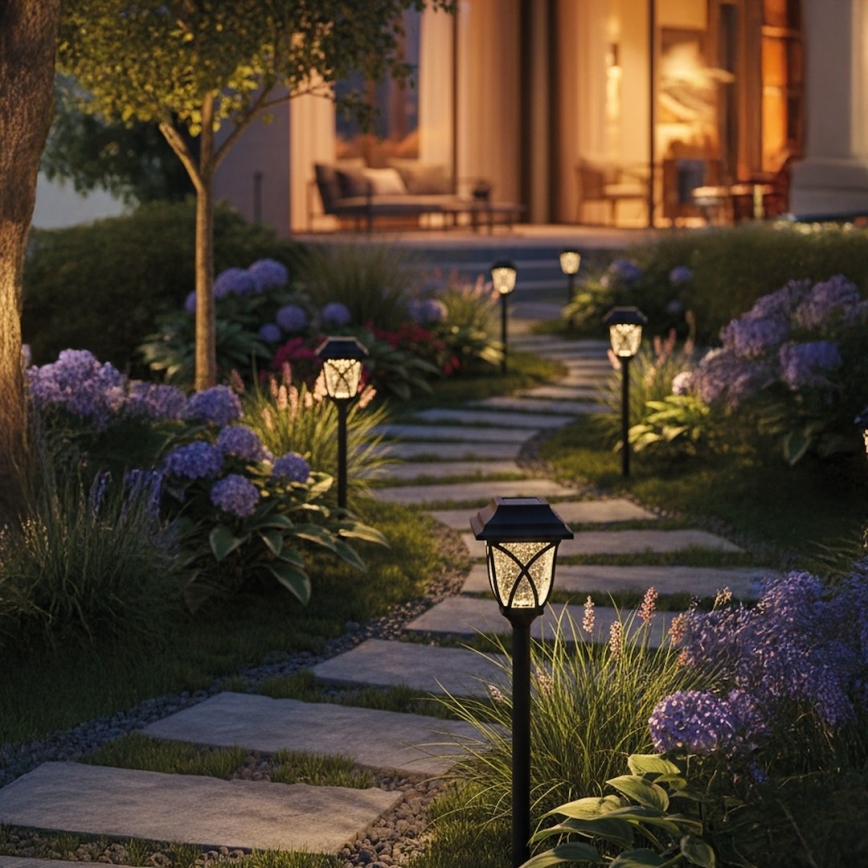 Lámpara solar LED LAWN LED/1,2V 100 mAh 3000K 44 cm IP44 negra
