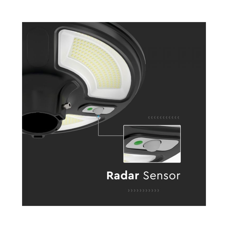 Lámpara solar LED para exteriores con sensor LED/10W/3,2V IP65 4000K 15000 mAh + mando a distancia