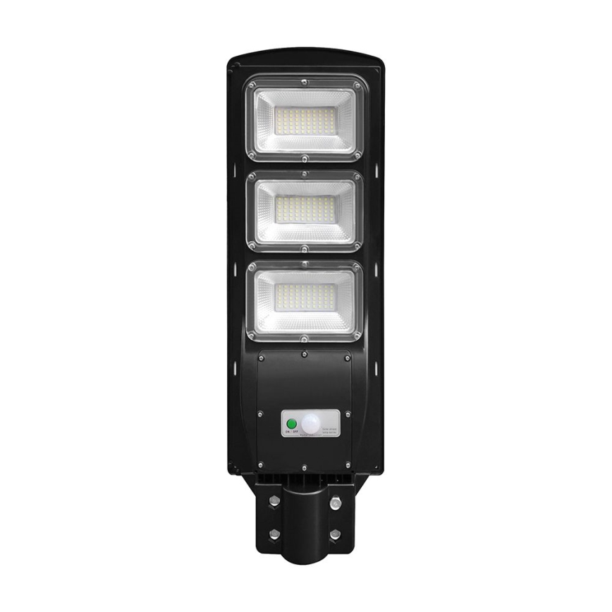 Lámpara solar LED regulable para exterior con sensor de movimiento y crepúsculo LED/12W/3,2V 6000K IP65 10000 mAh negra + mando a distancia