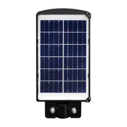 Lámpara solar LED regulable para exteriores con sensor de movimiento y crepúsculo LED/6W/3,2V 6000K IP65 5000 mAh negra + mando a distancia