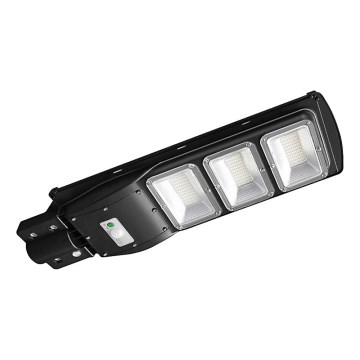 Lámpara solar LED regulable para exterior con sensor de movimiento y crepúsculo LED/12W/3,2V 6000K IP65 10000 mAh negra + mando a distancia