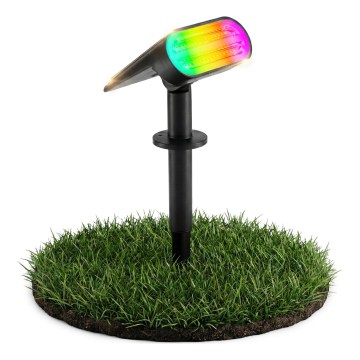 Lámpara solar LED RGB 2 en 1 LED/3,7V 1200 mAh IP54 negra