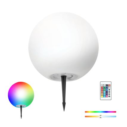 Lámpara solar LED RGB regulable GARDEN BALL LED/5W/3,7V 3000K IP54 2200 mAh d. 30 cm + mando a distancia