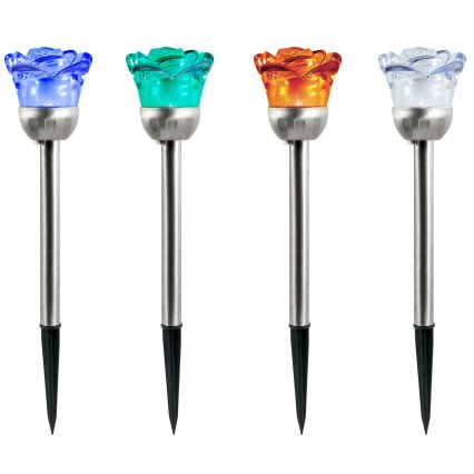Lámpara solar LED RGB ROSE LED/1,2V 100 mAh IP44