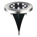 Lámpara solar LED SOLLY 1,2 V, 6500 K, Ø 11,5 cm, 300 mAh, IP44, acabado cromado