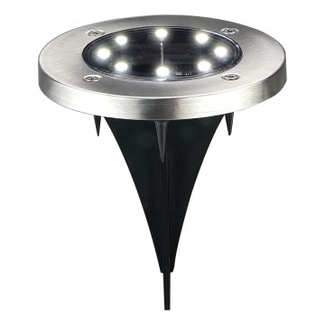Lámpara solar LED SOLLY 1,2 V, 6500 K, Ø 11,5 cm, 300 mAh, IP44, acabado cromado
