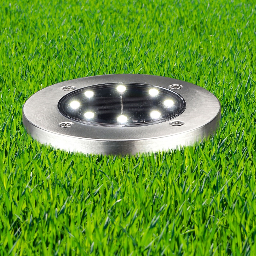 Lámpara solar LED SOLLY 1,2 V, 6500 K, Ø 11,5 cm, 300 mAh, IP44, acabado cromado