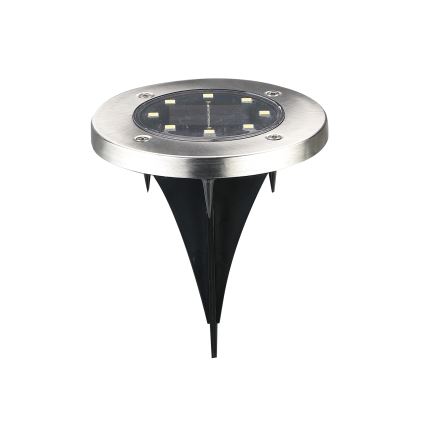 Lámpara solar LED SOLLY 1,2 V, 6500 K, Ø 11,5 cm, 300 mAh, IP44, acabado cromado
