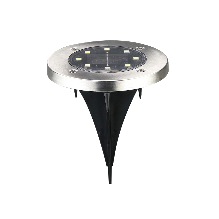 Lámpara solar LED SOLLY 1,2 V, 6500 K, Ø 11,5 cm, 300 mAh, IP44, acabado cromado