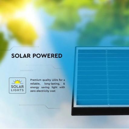 Lámpara solar LED SPIKE LED/2W/5,5V IP65 3000K 1200 mAh