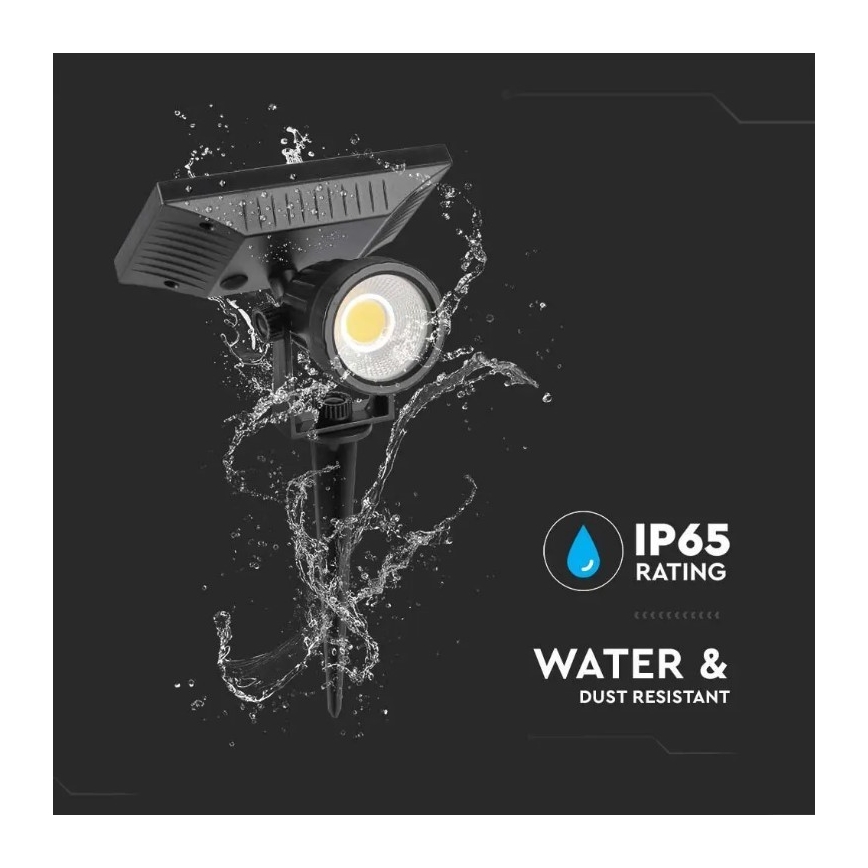 Lámpara solar LED SPIKE LED/2W/5,5V IP65 3000K 1200 mAh