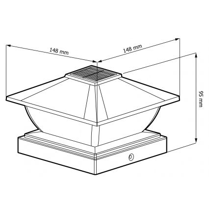 Lámpara solar LED TOYA LED/4,5W/230V 3000/6500K 600 mAh IP44 negra