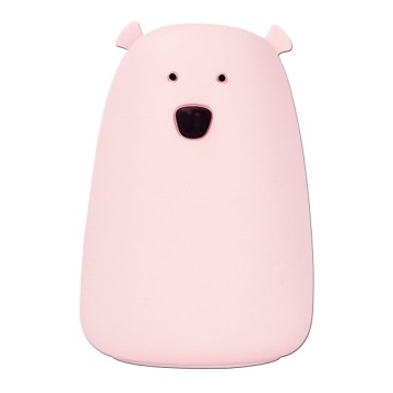 Lámpara táctil Infantil LED RGB BEAR LED/0,8W/5V rosa + USB