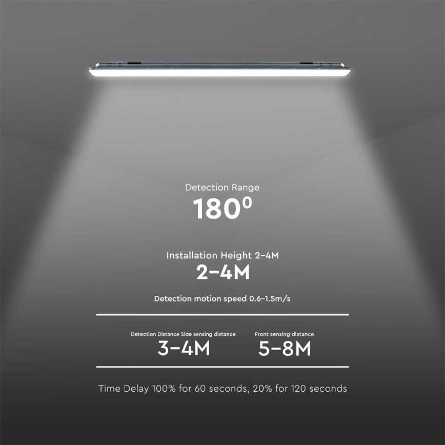 Lámpara técnica LED fluorescente con sensor  X-SERIES LED/36W/230V 6500K 120 cm IP65