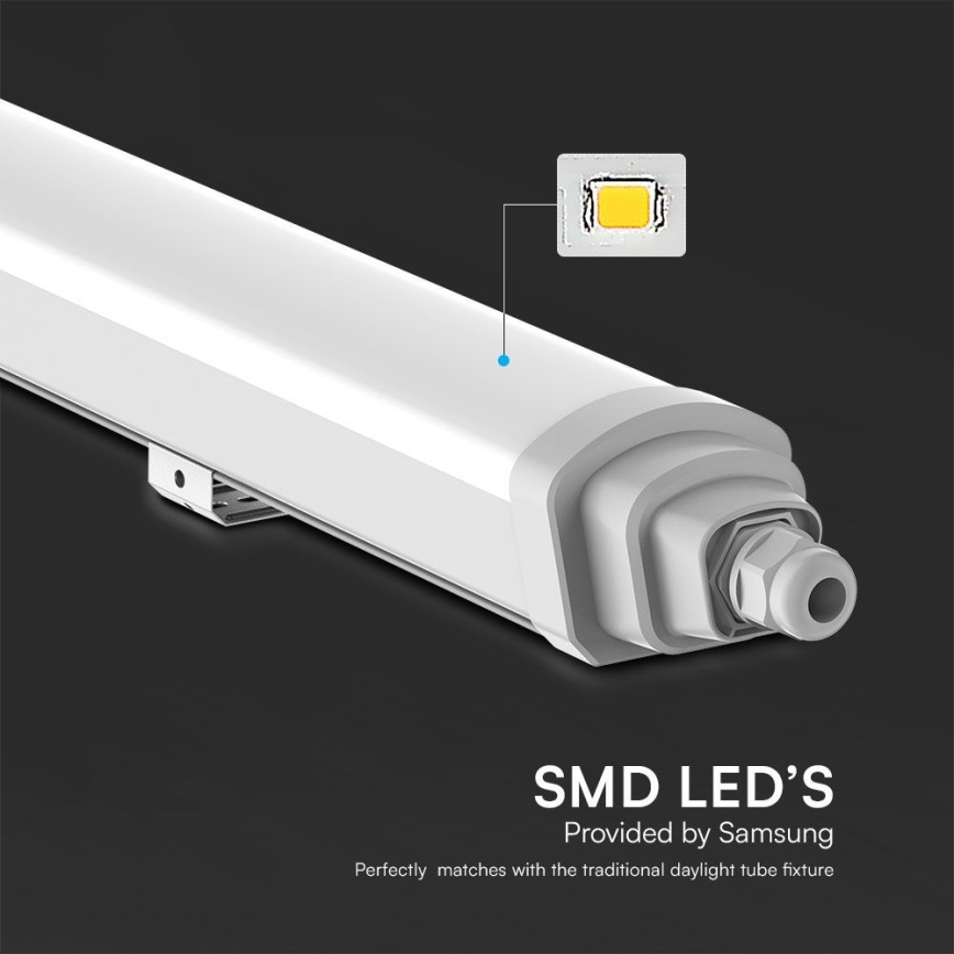 Lámpara técnica LED fluorescente SAMSUNG CHIP LED/18W/230V 6500K IP65 60 cm