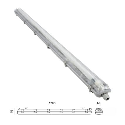 Lámpara técnica LED fluorescente T8 1xG13/18W/230V 4000K IP65 128 cm