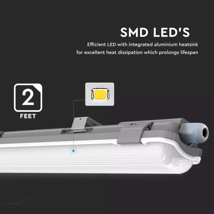 Lámpara técnica LED fluorescente T8 1xG13/18W/230V 6400K 120cm IP65
