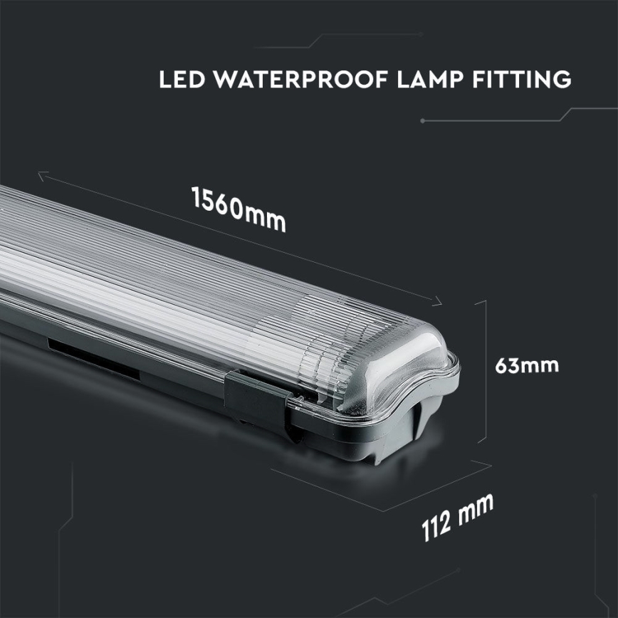Lámpara técnica LED fluorescente T8 2xG13/22W/230V IP65 4000K 156 cm