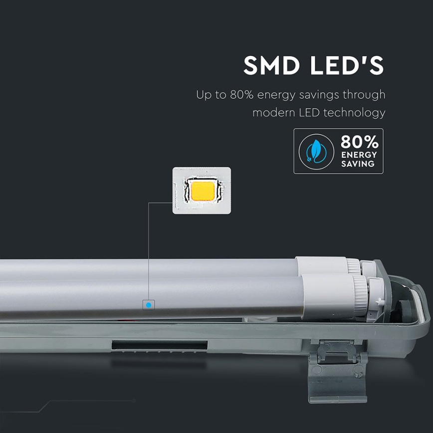 Lámpara técnica LED fluorescente T8 2xG13/22W/230V IP65 6400K 156 cm