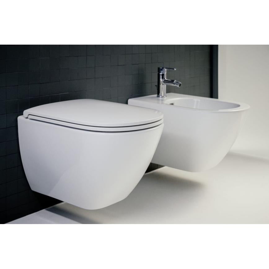 LAUFEN H8660800000001 - Inodoro suspendido LUA cerámica/blanco + asiento de inodoro SoftClose LUA duroplástico/blanco