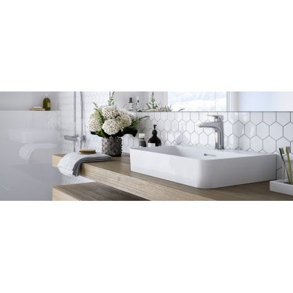 LAUFEN HF500701100000 - Grifo para lavabo + desagüe con rebosadero LAURIN 16,2 cm cromo brillante