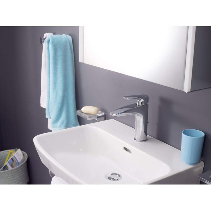 LAUFEN HF500701100000 - Grifo para lavabo + desagüe con rebosadero LAURIN 16,2 cm cromo brillante