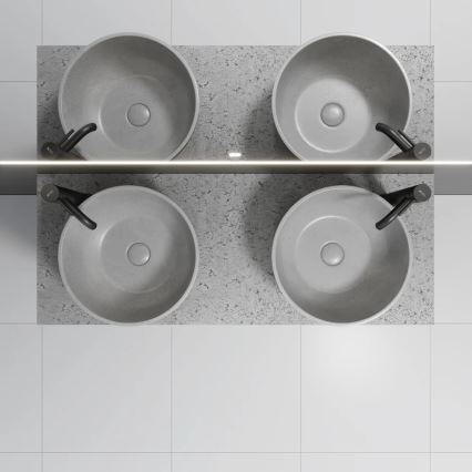 Lavabo sobre encimera BERGEN Ø 39 cm hormigón/gris