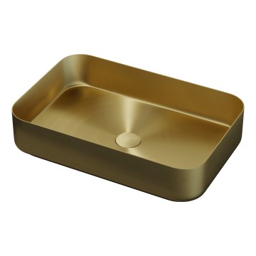 Lavabo sobre encimera LJORDAL 52x34 cm acero/latón
