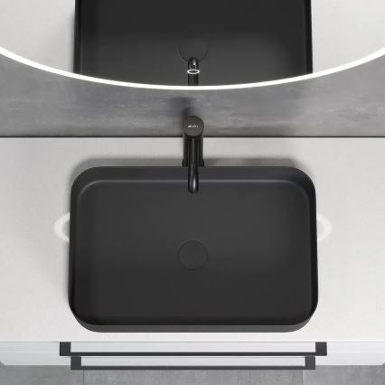 Lavabo sobre encimera LJORDAL 52x34 cm acero/negro
