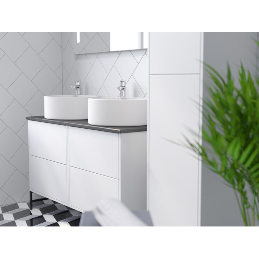 Lavabo sobre encimera RUNDTOM Ø 41,5cm cerámica/blanco