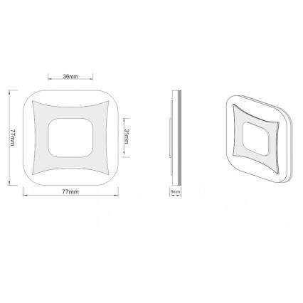 LDST SK-01-B-BC8 - Iluminación LED para escaleras SHOCK 8xLED/1,2W/230V blanco 3500K