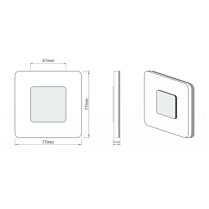 LDST SW-01-B-BC8 - Iluminación para escaleras SWIFT 8xLED/1,2W/230V