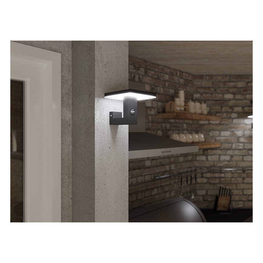 LED Aplique para exterior con sensor BARI LED/10W/230V 4000K IP54 antracita