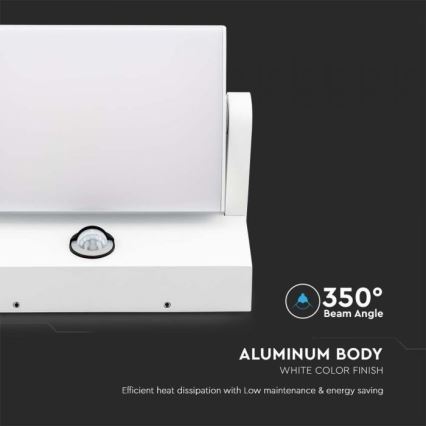 LED Aplique para exterior con sensor LED/17W/230V 4000K IP65 blanco