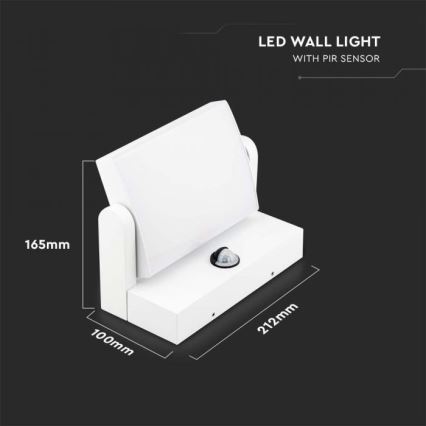 LED Aplique para exterior con sensor LED/17W/230V 4000K IP65 blanco