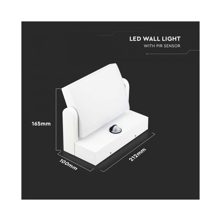 LED Aplique para exterior con sensor LED/17W/230V 4000K IP65 blanco