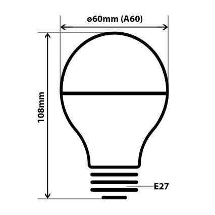 Bombilla LED con difusor espejo DECOR MIRROR A60 E27/8W/230V 4200K dorada