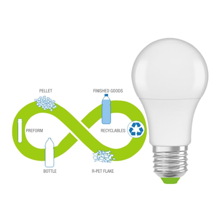 LED Bombilla hecha de plástico reciclado E27/10W/230V 4000K - Ledvance
