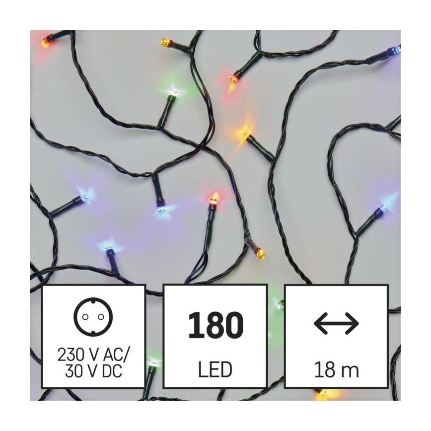 LED Cadena luminosa navideña para exterior 180xLED/23m IP44 multicolor
