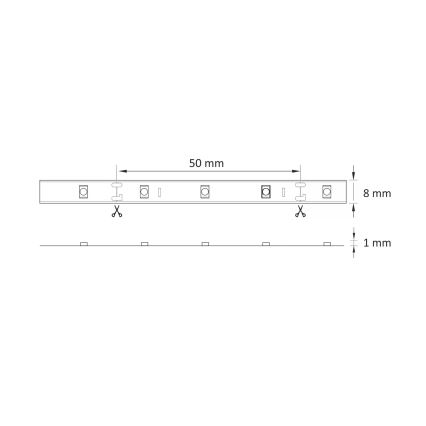 LED Cinta 5m LED/10W/12V IP20 4500K