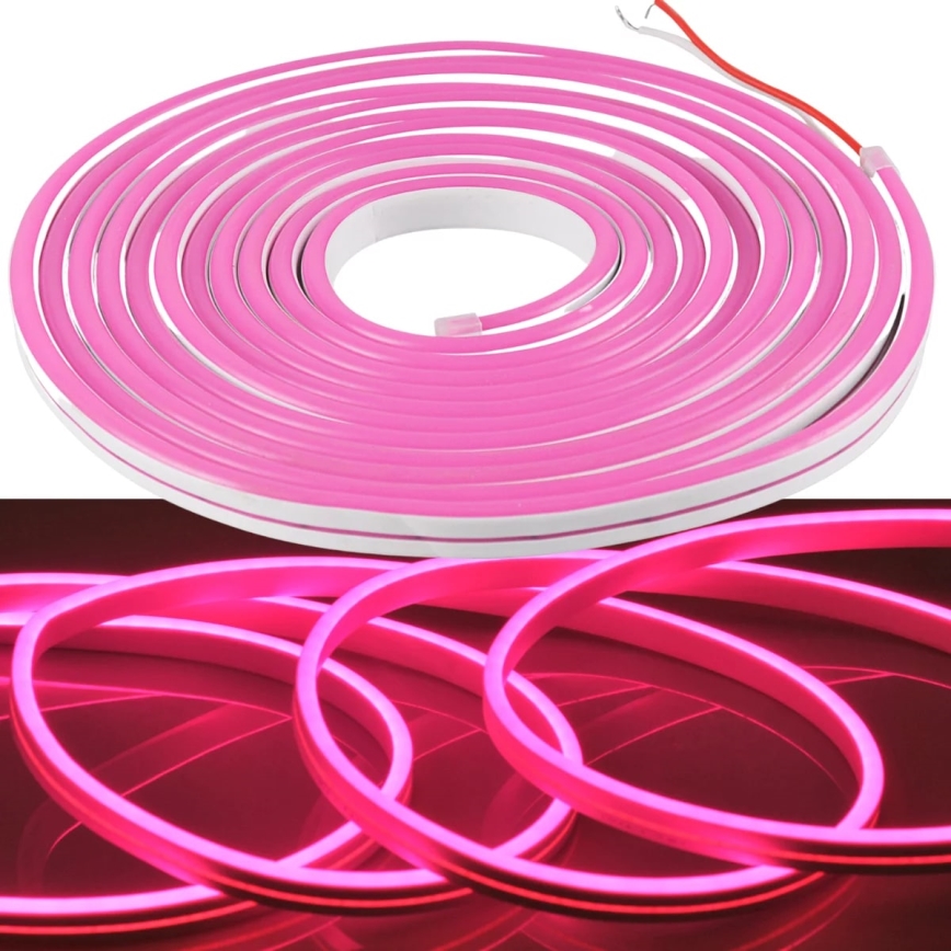 LED Cinta NEON 5 m LED/27W/12V IP65 rosa