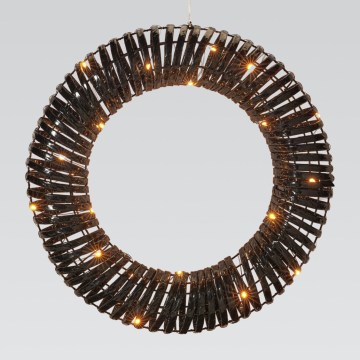 LED Corona navideña 30xLED/3xAA Ø 40 cm blanco cálido corona/negra