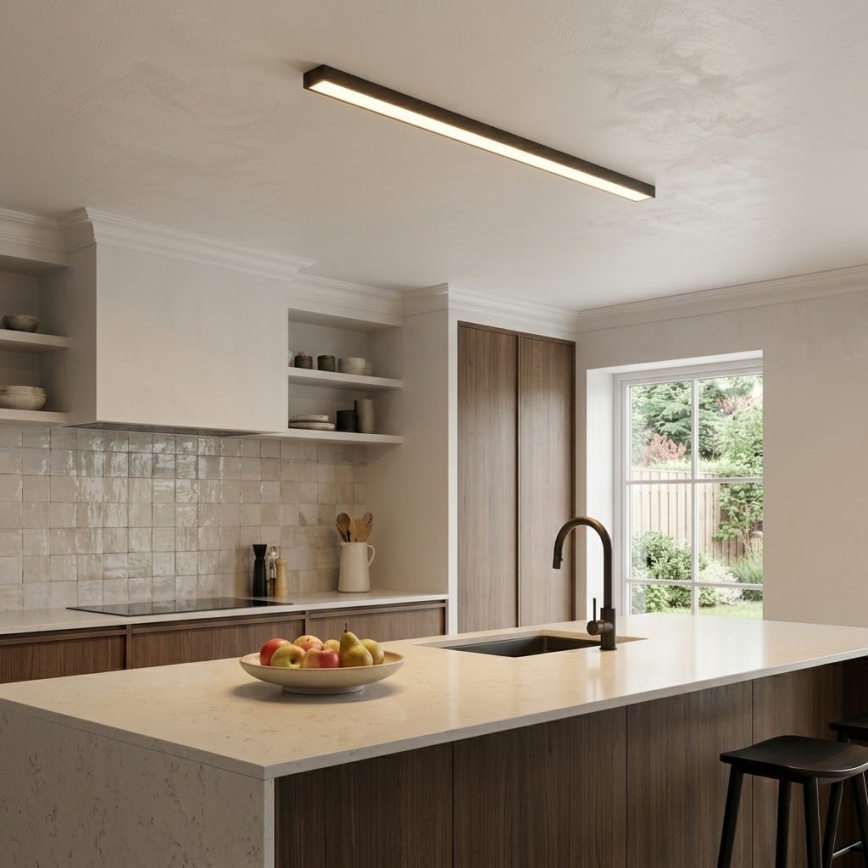 LED de superficie/colgante con cable LED/44W/230V 3000K 120 cm negra